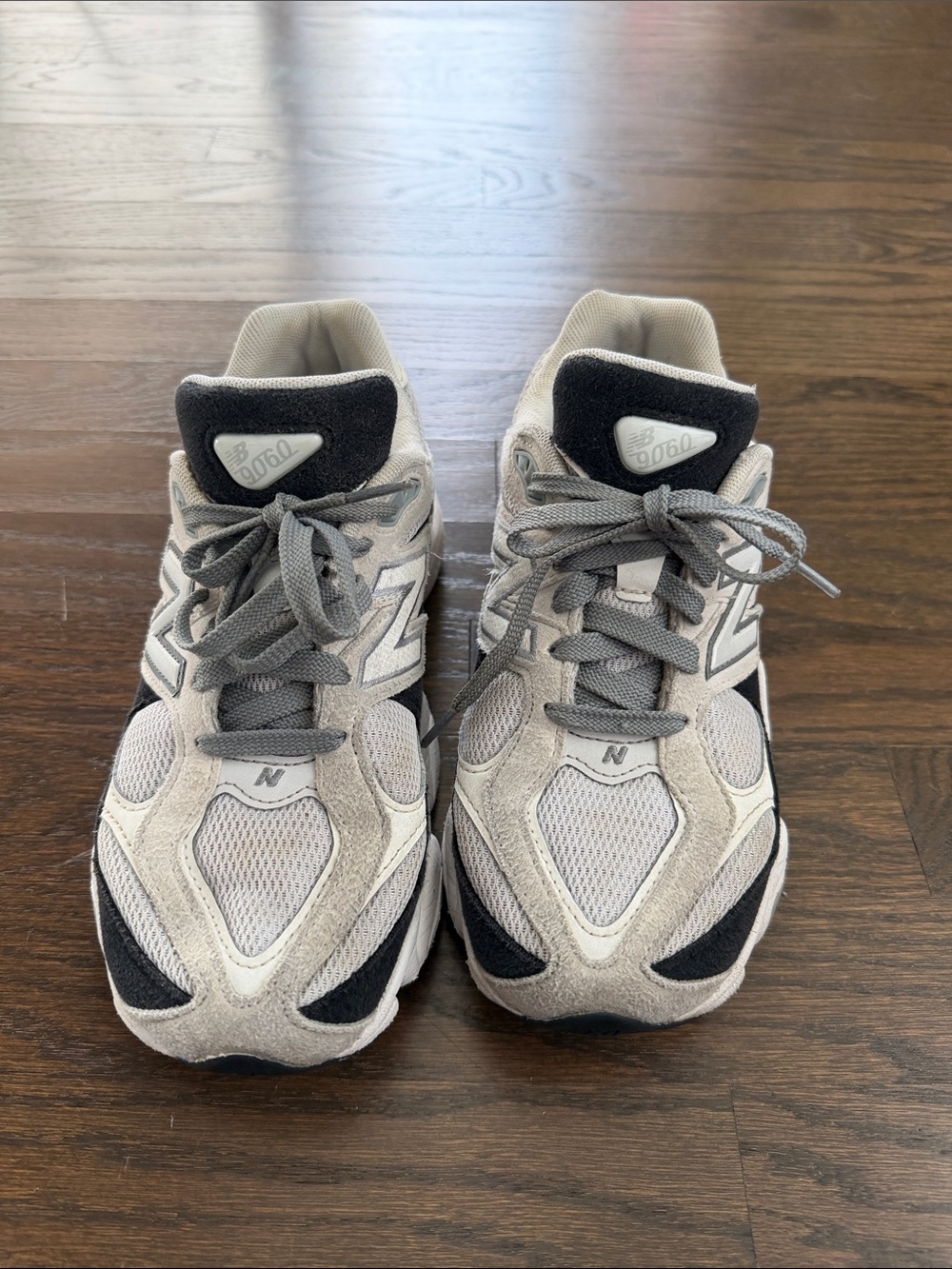 New Balance Boys Gray and Black Mesh Suede Sneakers